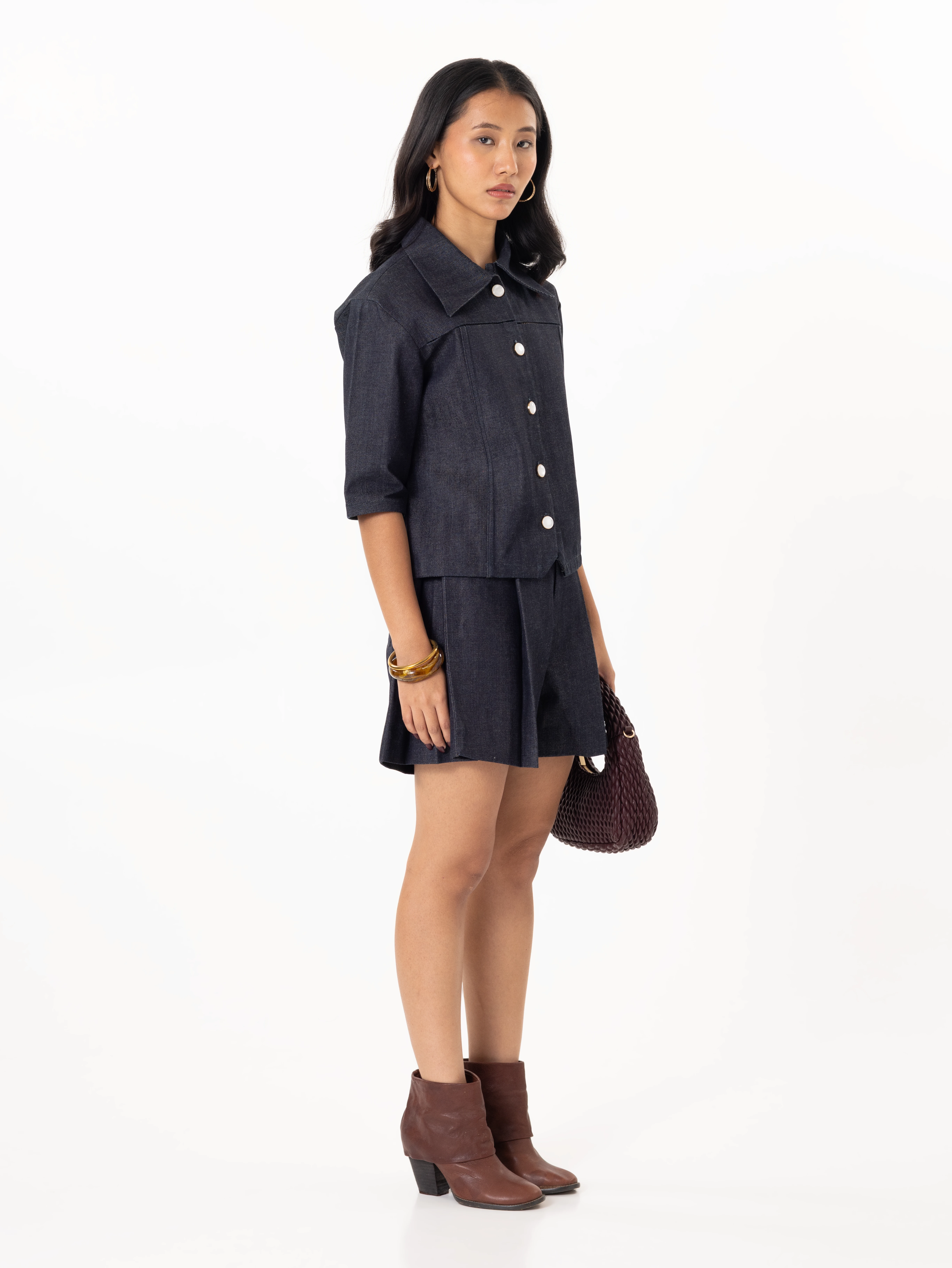The "Indigo" Pleated Shorts